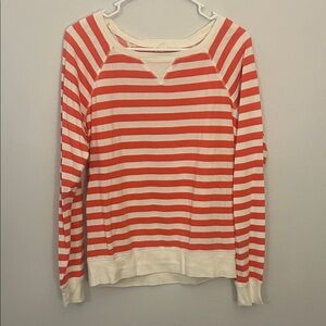 Forever 21 Coral and White Striped Top